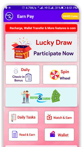 Earn Pay: Earn Money, Win Diamonds & Free Recharge screenshot 3