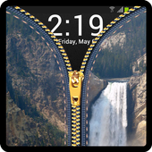 Waterfall zipper fake lock icon