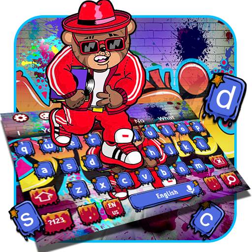 Hip-Hop Bear Graffiti Keyboard 10001003
