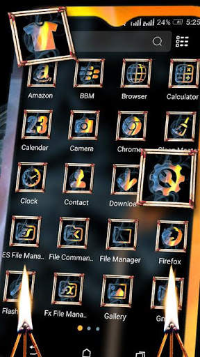 Smoky Matchstick Flame Launcher Theme screenshot 2