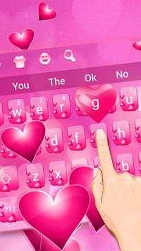Pink Heart Crystal Keyboard 3 تصوير الشاشة