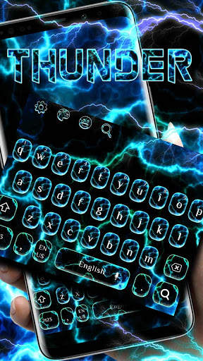Neon Thunder Dark Keyboard screenshot 1