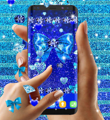 Blue glitter diamond wallpaper screenshot 8