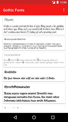 Gothic Fonts for FlipFont screenshot 1