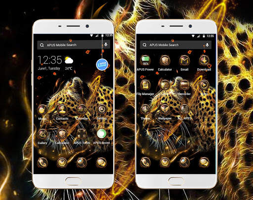 Fire Leopard Wolf--APUS Launcher fashion theme screenshot 1