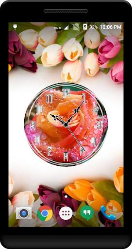 Rain Rose Clock Live Wallpaper screenshot 2