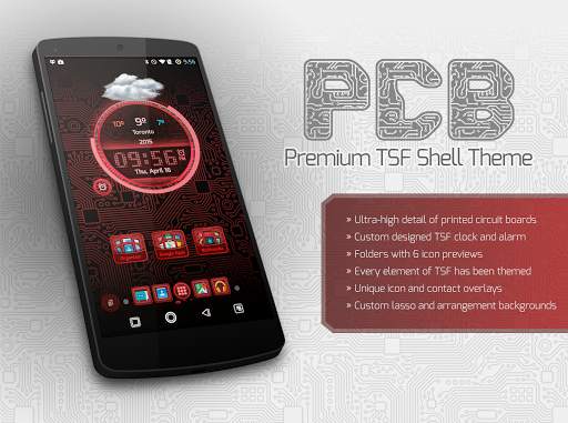 PCB Red ⁞ TSF Shell 3 Theme screenshot 1