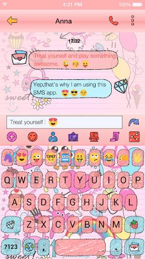 Pink Pop Emoji Keyboard Wallpaper स्क्रीनशॉट 3