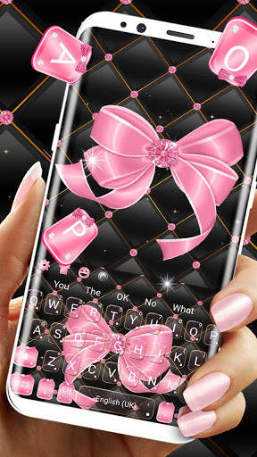 Luxury Pink Bow Keyboard screenshot 1