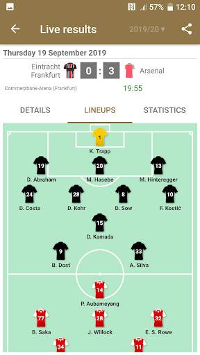 Live Scores for Europa League screenshot 4