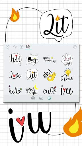 Cute Word Doodle Emoji Stickers 5 تصوير الشاشة
