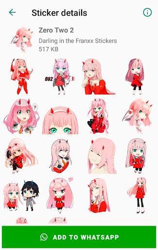 Darling in the Franxx Stickers for WhatsApp screenshot 2