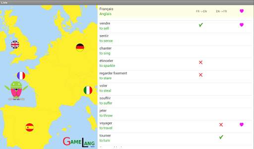 Hangman Verbs French - German screenshot 6
