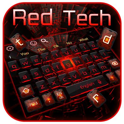 Cool Red Light Technology Keyboard Theme 10001001