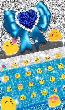 Blue Glitter Bow Keyboard Theme 4 تصوير الشاشة
