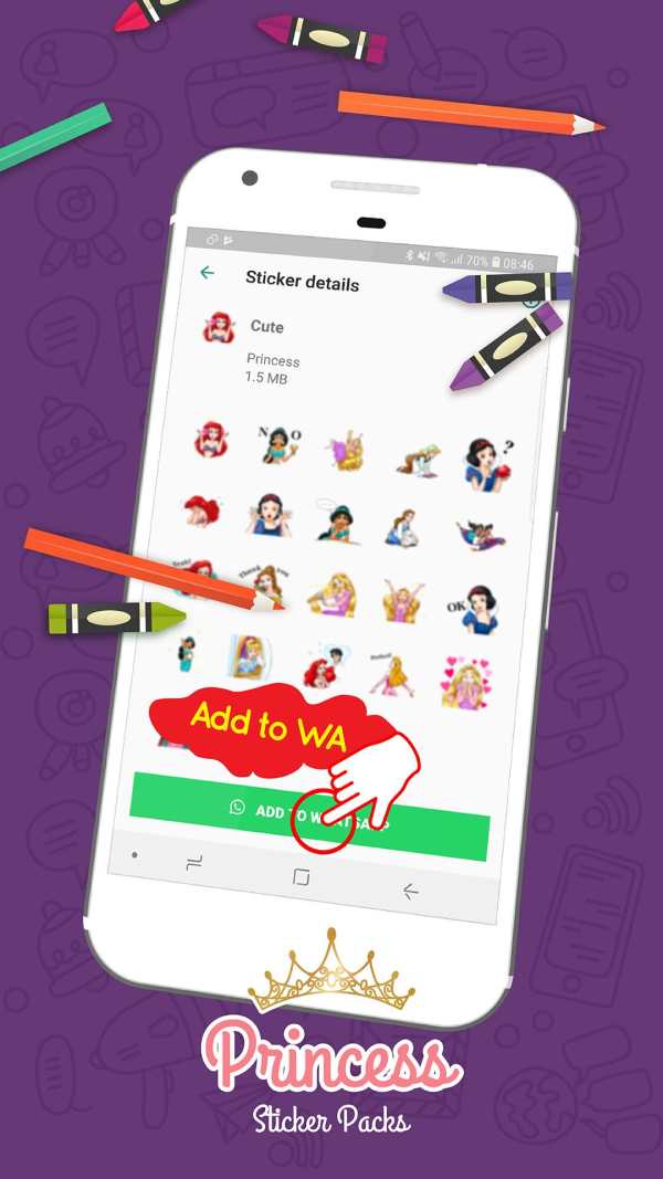 Magic King Princess Stickers for WhatsApp screenshot 2