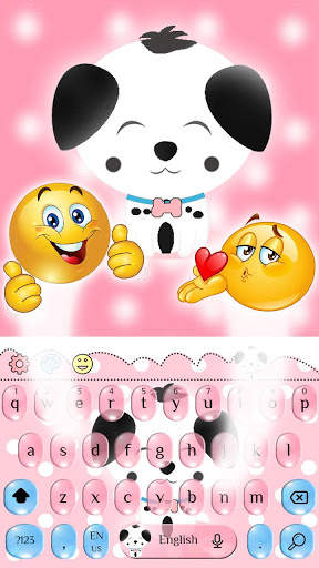 Cute Pink Puppy Emoji Keyboard screenshot 1