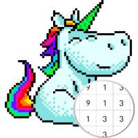 Unicorn Art Pixel - Color By Number logo