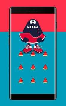 Watermelon APP Lock Theme Monster Pin Lock Screen 1 تصوير الشاشة