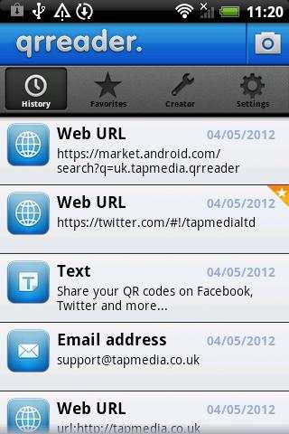 QR Reader for Android screenshot 2