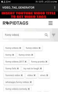 YOUTUBE VIDEOS TAGS GENERATOR - RAPIDTAGS screenshot 3