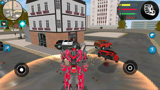 Unlimited Red Robot Shark Tranforme Battle City screenshot 3