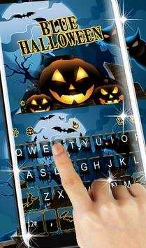 Live Blue Halloween Keyboard Theme screenshot 3