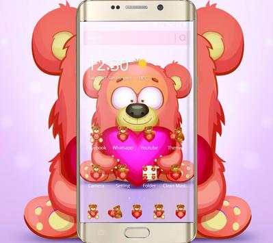 Pink cute bear theme screenshot 1