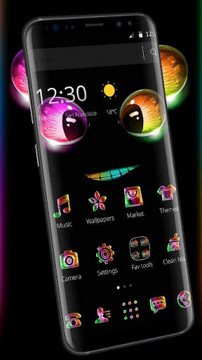 Cartoon Neon Cute Monster Theme screenshot 2