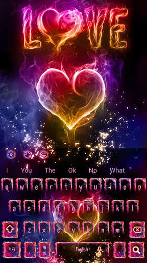 Fire Love Heart Keyboard Theme screenshot 4