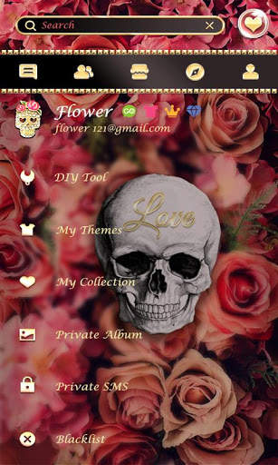 (FREE) GO SMS SKULL&ROSE THEME screenshot 5