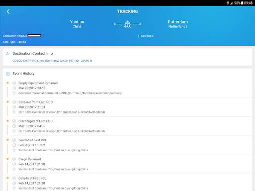 COSCO SHIPPING Lines Mobile App screenshot 10