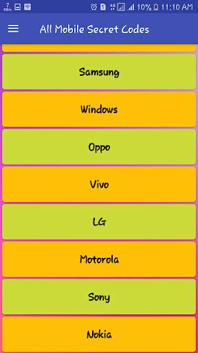 All Mobile Secret Codes(Android Secret Codes) screenshot 3