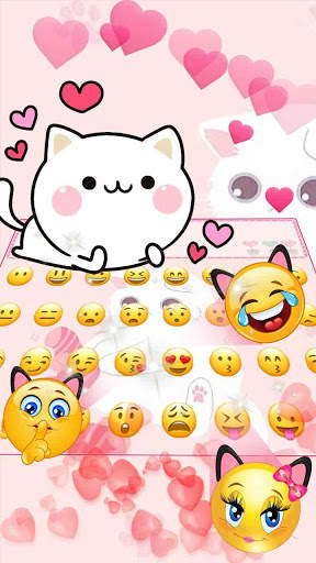 Cute Pink Kitty Keyboard screenshot 3