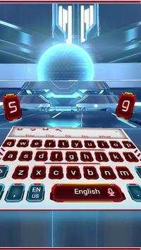 3D Red Technology Robotics Keyboard Theme screenshot 2