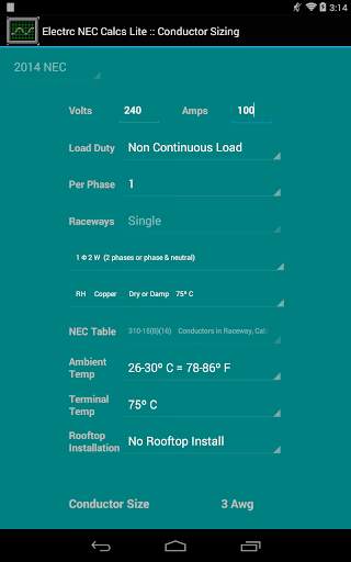 Electrc NEC Calcs Lite screenshot 11