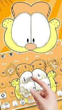 Lazy Orange Cat Keyboard Theme screenshot 1