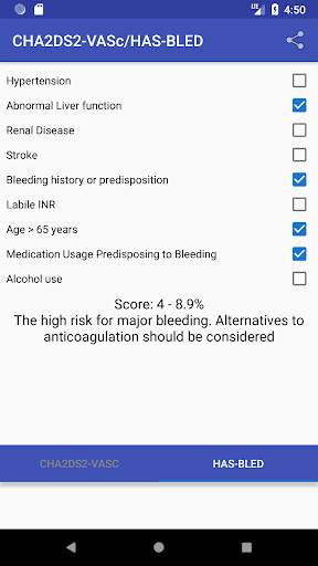 CHA2DS2-VASc HAS-BLED Score Ca screenshot 7