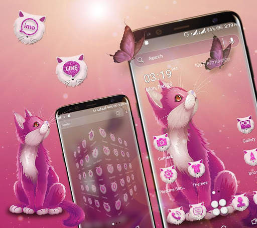 Cat Butterfly Launcher Theme screenshot 2