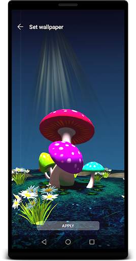 3D Mushroom Night Live Wallpaper screenshot 2