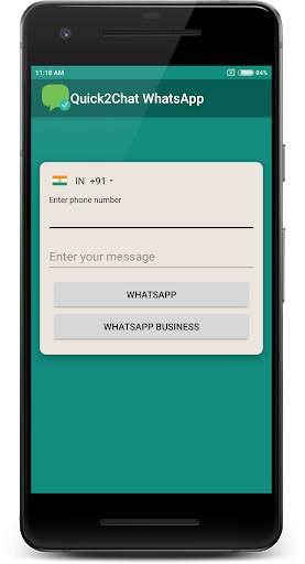 Quick2Chat - Chat with Unsaved Contact on WhatsApp screenshot 1