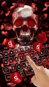 Red Rose Skull Keyboard Theme 2 تصوير الشاشة