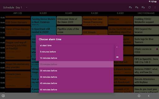 FOSDEM 2023 Schedule screenshot 13