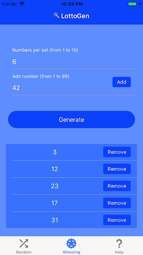 LottoGen screenshot 2