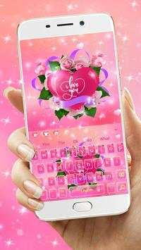 Cute Romantic Love Heart Keyboard Theme screenshot 1