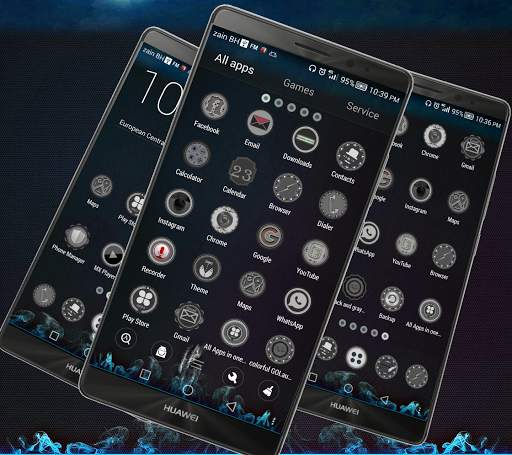 Black go launcher theme screenshot 8