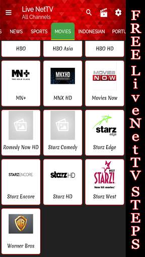 Steps Live Net TV every channel in live net tv screenshot 1