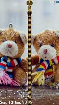 Teddy Bear Zipper Lock Screen screenshot 5