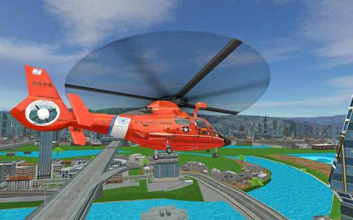 Futuristic Helicopter Rescue Simulator Flying screenshot 1
