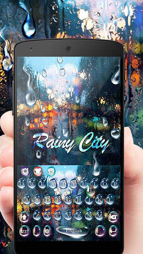 Rainy City Keyboard Theme स्क्रीनशॉट 1